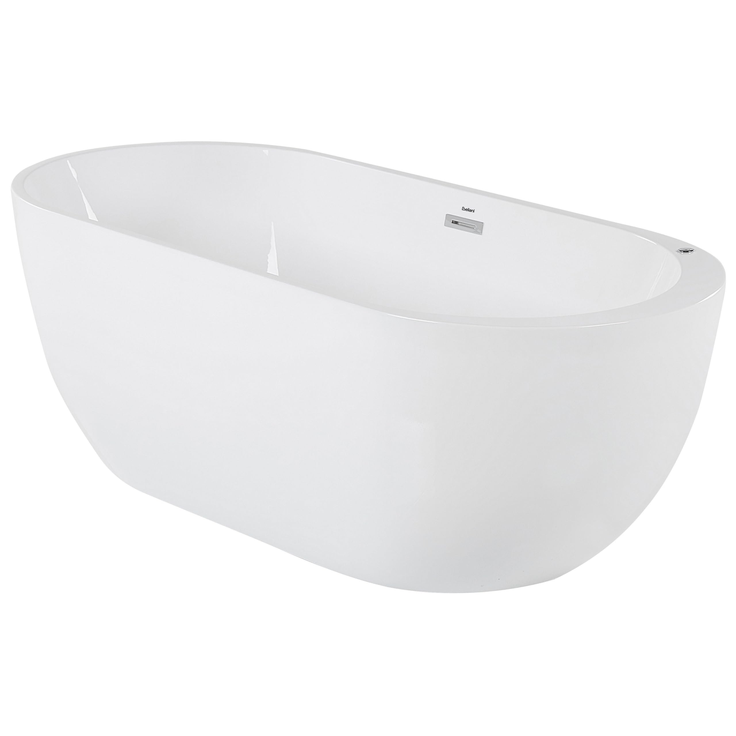 Vasca da Bagno Freestanding Idromassaggio con Luci LED Bianca 170 cm