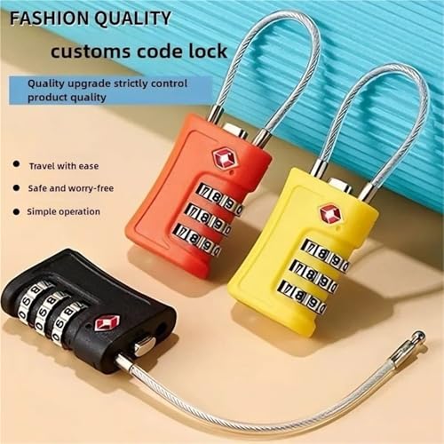Cadenas pour armoire et bagages jaune à code modifiable - 3