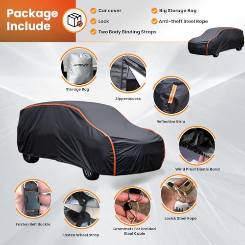 Image of Super Lightweight Large Van Cover,Waterproof All Weather Car Cover Rain UV Protection Full Exterior Covers Fit Van Up to 228 inchLx72 Wx72 H