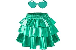 Girls' Green Sparkle Metallic Skirt, Sunglasses Set for St. Patrick's Day