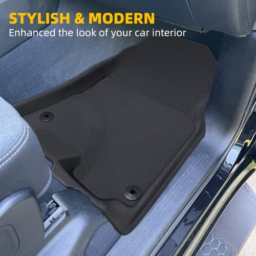 Drcarnow For Dodge Ram 1500 Floor Mats 2023 2022 2021 2020 2019 Crew Cab New Body, Custom Fit 1St & 2Nd Row All-Weather Floor Liners For 2019-2023 Dodge Ram 1500 Crew Cab New Body (Not Classic Models) #TOP2