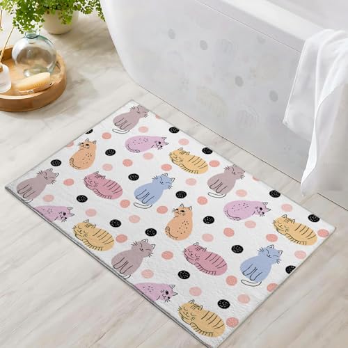 Citari Cute Cats Area Rug 2X3 Ft For Bedroom Entryway Rugs Non-Slip Bath Rugs Funny Bathmats Washable Carpet Indoor Floor Mats For Living Room Kitchen Kid'S Room Modern Small Rug For Door Mat thumb #1