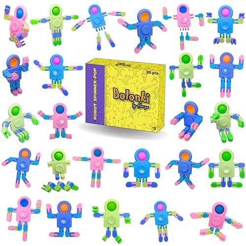 Miniatura 9 de Bolonki Robots Spinner Pop It Pack 25 Detalles Cumpleaños Niños De 3 A 12 Años. Regalos Cumpleaños Niños Colegio, Regalitos Cumpleaños Invitados Niño, Bolsitas Fiestas Infantiles, Fidget Toy