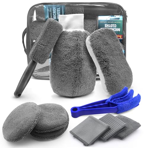 HOVIBU Kit Limpieza Coche 10 Piezas