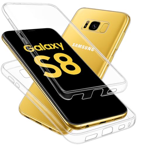Ancile® Coque Samsung Galaxy S8 360° Transparent, Double Protection intégrale S 8 en Silicone Antichoc...
