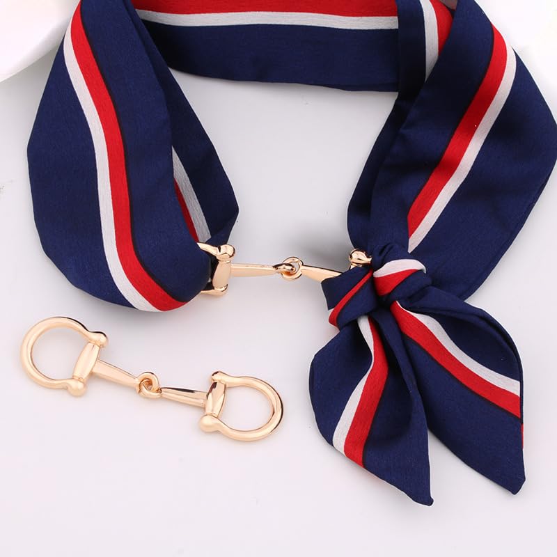 YLYSLFC 2Pcs Simple and Elegant Horsebit Silk Scarf Buckle Ring Scarf Rings for Women3