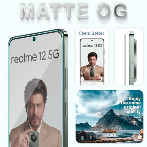 Image of ArmourPro Military Grade Matte Anti-Glare Tempered Glass Screen Protector for Realme 13, 12X, 12, Realme 11X (6.8 Inch) With Installation Kit | Edge-To-Edge Protector Coverage | Black, Pack of 2