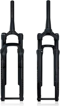 700C Road Bike Suspension Fork Off-Road XC Gravel Air Fork 60mm Travel Flat Disc Brake Thru Axle 12X100mm Hard Forks 1-1/2 Tapered Tube Bike Front Fork Manual Lock
