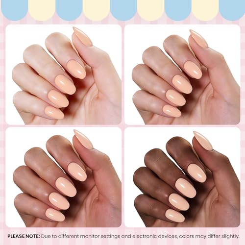 Image of Beetles Peach Gel Nail Polish - Taste of Summer Sweetie Peach Pastel Orange Coral Gel Polish, Same Color Bottle, Soak Off UV LED Lamp Pastel Nail Art, Long-Lasting Manicure Salon DIY Summer Nails