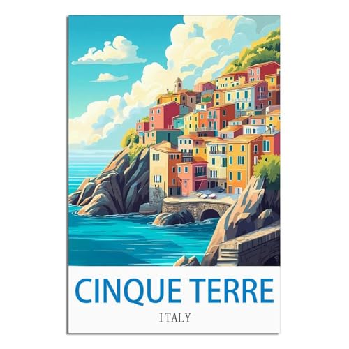 Affiche Cinque Terre poster Italie vintage voyage décoration murale salon 60x90