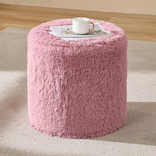 Hobestluk Bean Bag Chairs Ottoman for Adults Bean Bag Chair Footrest Foam Filled Ottoman of BeanBag Footstool of Lazy Sofa for Bedroom, Living Room, Apartment (Small, Pink)
