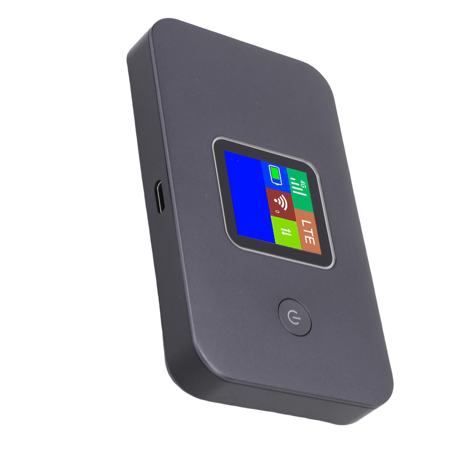 SIXRUN Enrutador WiFi Móvil 4G LTE, Punto de Acceso Portátil de Doble Banda con Pantalla LCD, Compatible con 10 Dispositivos, Viajes y Negocios
