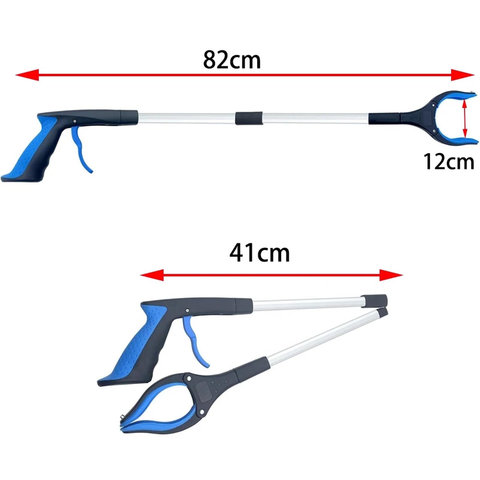 Recogedor de basura, herramienta alcance, agarrador telescópico plegable, ayuda, extensor pinza, 2 uds Para Recoger Basura(Yellow)