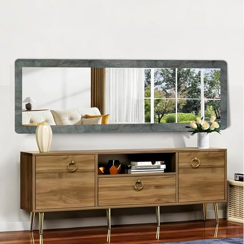 Image of Creative Arts n Frames 15x51 inch Marble Golden Finish Long MDF Wood Wall Hanging Mount HD Mirror Home Decor Items Living Room Bathroom Bedroom Hotel Office (Marble Golden Finish Color HD Mirror)