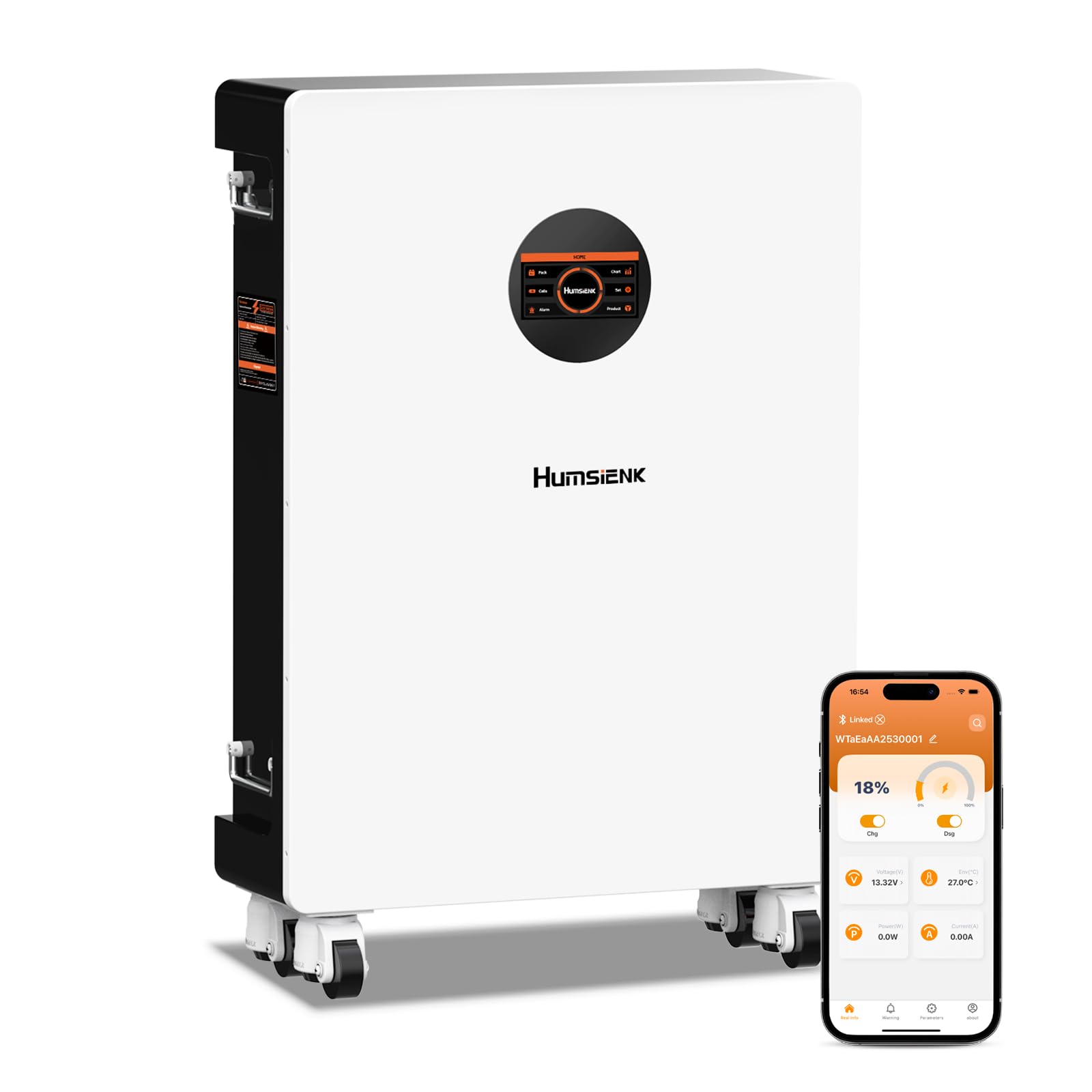 48V 300Ah LiFePO4 Lithium Battery with Active Balancing and Built-in Wheels