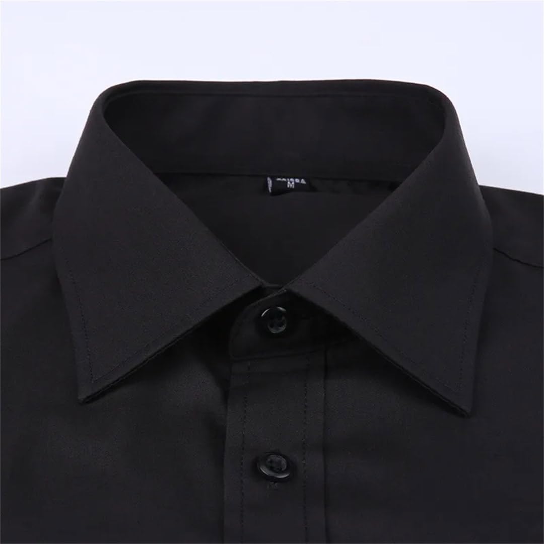 Yeuyyben Nero Francese Gemelli Uomo Business Dress Camicia Manica Lunga Risvolto Uomo Camicia Sociale