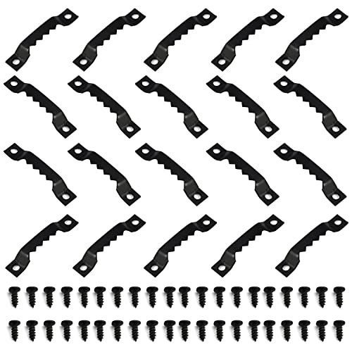Image of MroMax 200PCS Sawtooth Picture Hangers Iron Picture Hangers 1.5 inch x 0.24 inch Double Hole Picture Frames Hangers for Hanging Clock Paintings Artwork Picture Frame Hook Photos Black