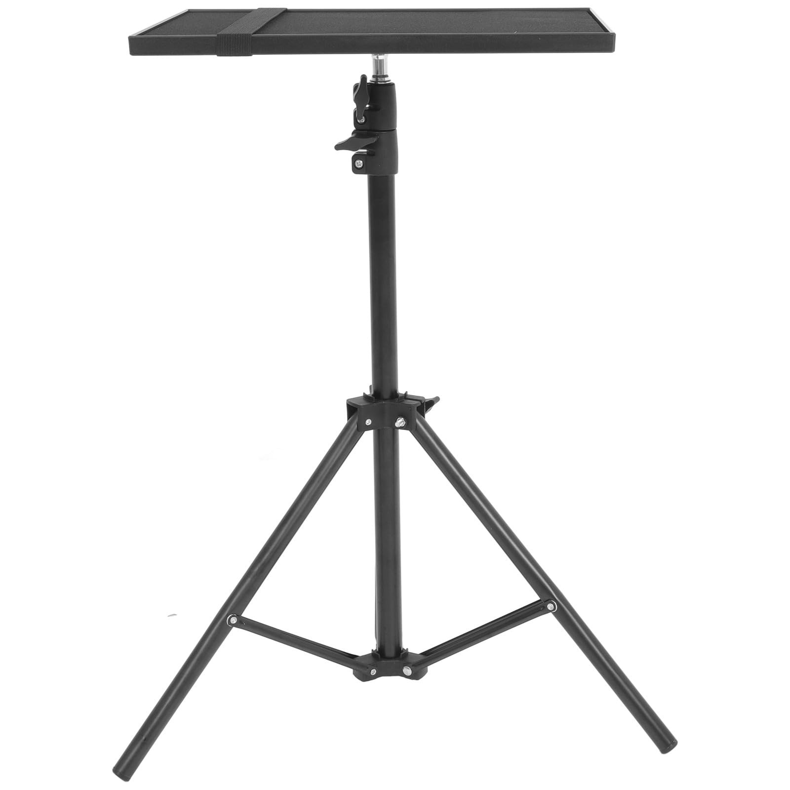 Mipcase Trípode para Proyector Portátil Estante para Laptop y Tablet, Aleación de Aluminio Negro, Ajustable y Práctico para Grabaciones y Discursos