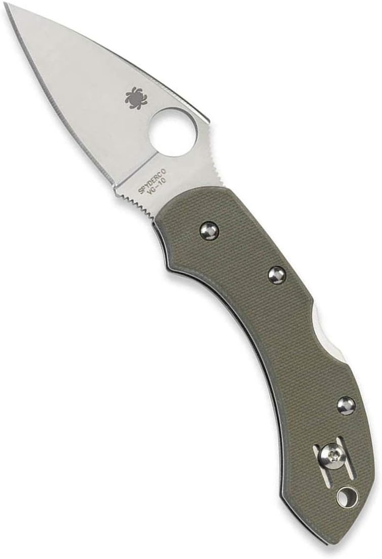 Spyderco Dragonfly Folding Pocket Knife with 2.2" VG-10 Steel Blade and G-10 Handle - EDC Knife for Men and Women, Perfect for Hunting, Tactical, Camping, Survival, Hiking - PlainEdge - C28GPFG
