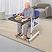 Hydraulic Patient Lift Transfer Chair for Home, 330.7 Lbs Transfer Nursing Chair Lifter Wheelchair Patient Lift for Car, Aid for Elderly 180° Split Seat Cushion Bathroom Bedside Commode (Blue)