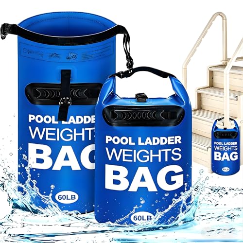 2 Pcs Universal Pool Ladder Weights 60LB 500D PVC Heavy-Duty Waterproof Pool Step Weights for Above Ground Pools Pool Weight Sand Bags Foldable Easy and Quick Fill Sand