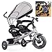 Trójkołowy dla niemowląt bliźniaków Wózek spacerowy dla dziecka Twin Twin Seat z koszem, zdejmowany baldachim, regulowany i przyjemna w dotyku dla 2-6 lat Chłopcy Dziewczęta