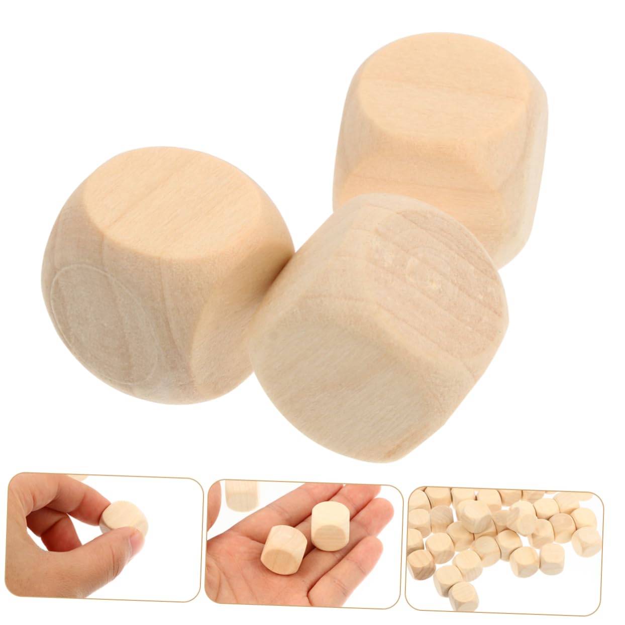 Dados de Madera en Blanco de 18mm, Cubos de Seis Caras | 500 Piezas Beige, Superficie Lisa para Pintar, Manualidades y Adornos de Boda