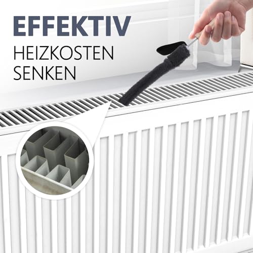 Heizkörper Reinigungsbürste - Heizungsbürste， Die ideale Vorbereitung für die Heizperiode，Heizkörper Reinigungsbürste verbessert Raumklima - Bürste für Heizungsreinigungsbürste Heizkosten sparen