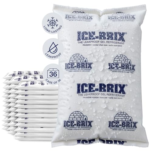 Image of Polar Tech Ice Brix Leakproof Long Lasting Reusable Cold Packs Food-Safe Gel Ice Packs for Coolers & Shipping 8oz IB 8 (Case of 36)