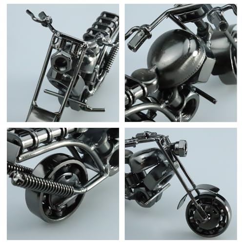 CTForest Eisen Motorrad Modell, Retro Motorräder Modell, Motorradmodell kreative Handwerk Geschenk, für Foto Requisiten, Kunstsammlung, Desktop-Dekoration (Silber)