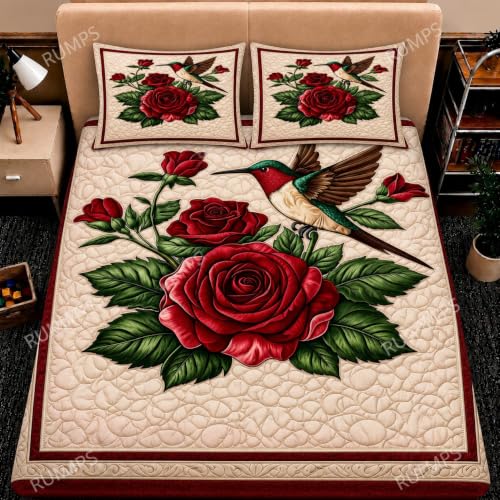Image of RUMPS 3D Digital Printed Double Bedsheet Flat | Premium Knitted Cotton MicroFabric 90x100 Inch Bed Sheet with 2 Pillow Covers, Cute Cartoon Blue Bird (7D Digital MORPUNK)