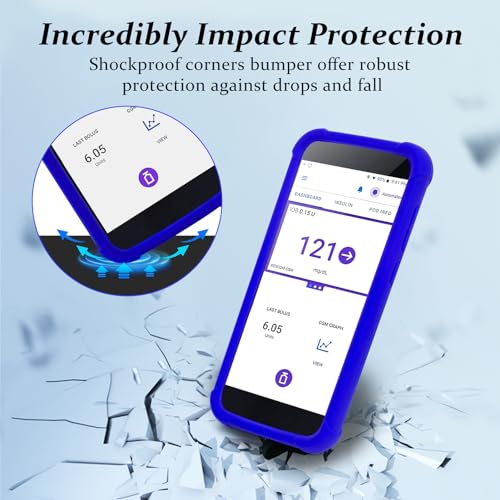 Omnipod-5-Silikon-Schutzhülle, Stoßfeste Omnipod 5 PDM Hülle mit Airtag zum Schutz Ihres Omnipod 5 Pod Tasche Case Empfängers von YOUSHARES (Blau)
