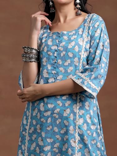 Image of Libas Printed Cotton A-Line Kurta
