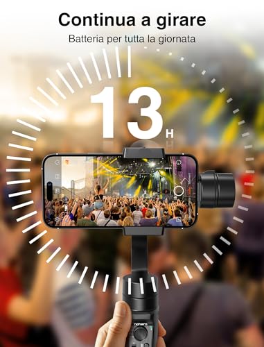 Hohem Mobile Plus 2024, Stabilizzatore Smartphone - Stabilizzatore Cardanico A 3 Assi, Face Tracking, Controllo Time-Lapse Per La Registrazione Delle Applicazioni Per Iphone, Samsung, Huawei - 7