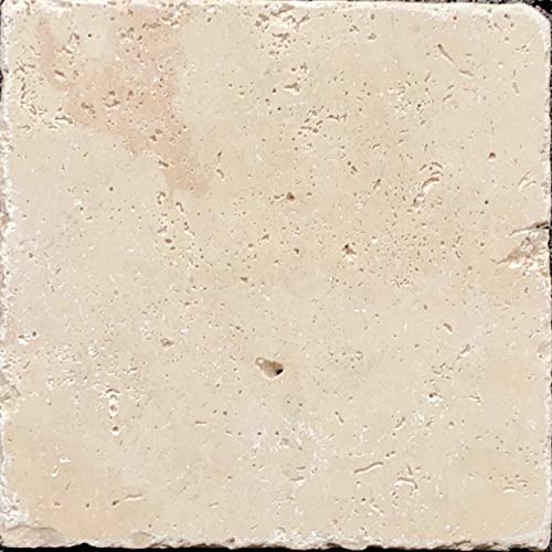 6X6 Light Travertine Tumbled Antiqued Tile Natural Stone 1 Piece Listing #TOP28