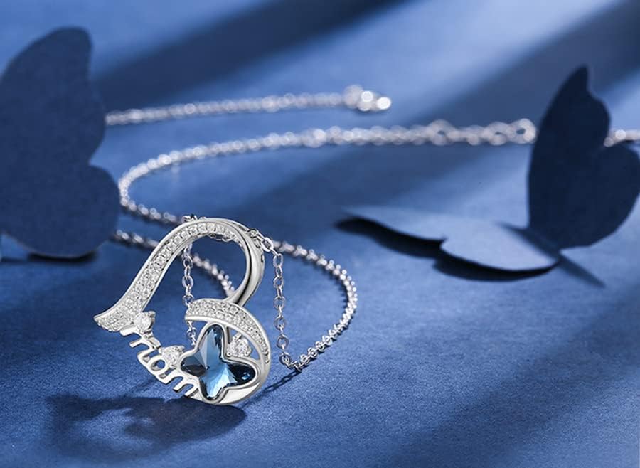 14K Gold Moissanite Heart Pendant Necklace, Crystal Butterfly Heart Necklace, The Beautiful Gift To Say Love - Beautiful Mother's Day Jewelry Gifts - Image 5