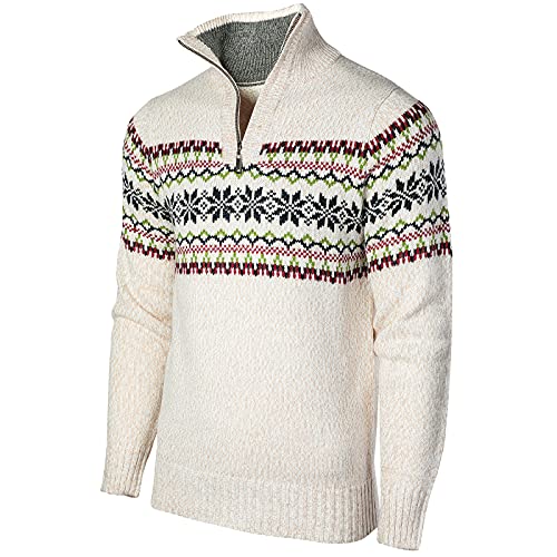 Superora Homme Pull à Col en V Sweatshirt Tricoté Pull col Zippé Sweat en Maille Cover