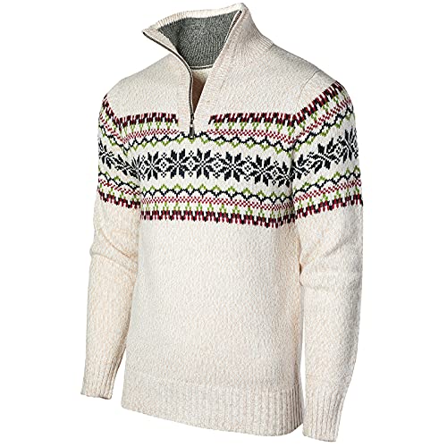 Superora Jersey para Hombre Suéteres de Cuello Recto con Cremallera Otoño Invierno Cálido