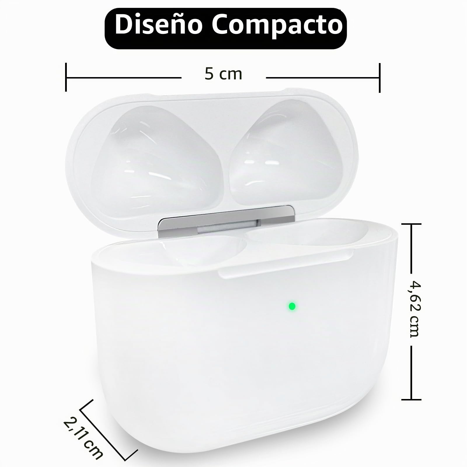 Carcasa de carga inalámbrica compatible con AirPods 4ª generación, detector de movimiento, doble apoyo