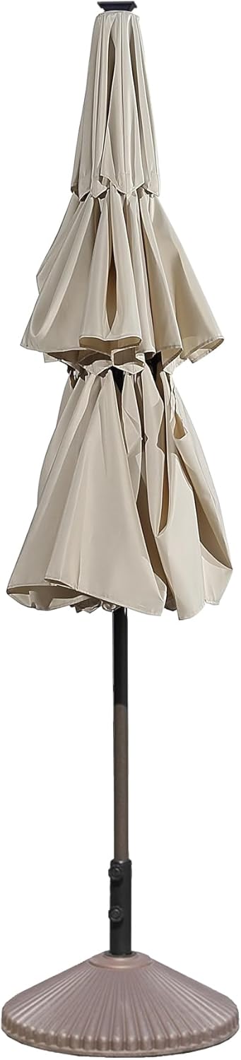 Boyel Living 11ft Patio Umbrella with Solar LED lights Outdoor Umbrella with Tilt Outdoor Large Table Market Umbrella for Poolside Deck Garden Backyard