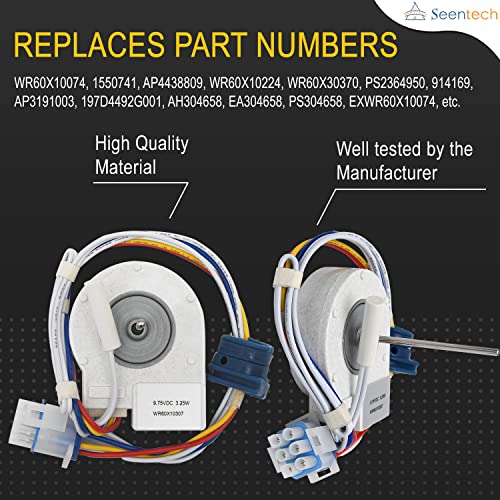 Lifetime Wr60X10307 Evaporator Fan Motor By Seentech - Exact Fit For Ge, Hotpoint Refrigerator - Replace Part Number Wr60X10074, Ap3191003,197D4492G001, 914169 #TOP3