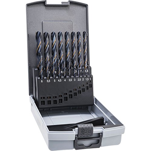 ALPEN Spiralbohrer Set Sprint Master (ø 1-10 mm, Bohrer kurz, DIN 338 RN, mit Kunststoff-Box, Bohrer für Stahl legiert + unlegiert) 812311100
