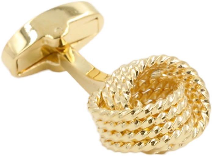 Gold Cuff Links | Gold Knot Cufflinks for Men | Golden Link Cufflinks | Premium Cuff Links | Husband Present