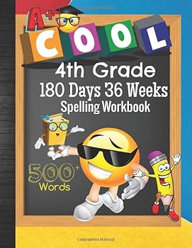 4th Grade 180 Days 36 Weeks Spelling Workbook 500+ Words : Cool Emoji Fourth Grader Vocab Word List Curriculum Worksheets: Unscramble Words, WordSearch, Writing Exercise, Spelling Quiz, Blank Testing
