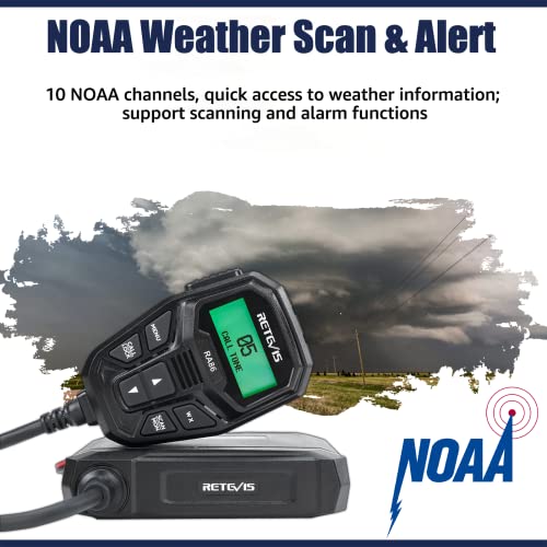 Image of Retevis RA86 GMRS Mobile Radio - Update Chirp, GMRS Radio with Gain Antenna & Cigarette Lighter Plug, Repeater Channels Long Range Two Way Radio, NOAA Alert, Dual Speakers for Offroad, Jeep, Truck, RV