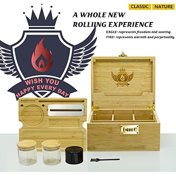 Caja de almacenamiento de bambú con cepillo de bandeja móvil, caja de almacenamiento de paleta extraíble multifuncional, juego de regalo de lujo y kit de suministro, juego de almacenamiento de madera