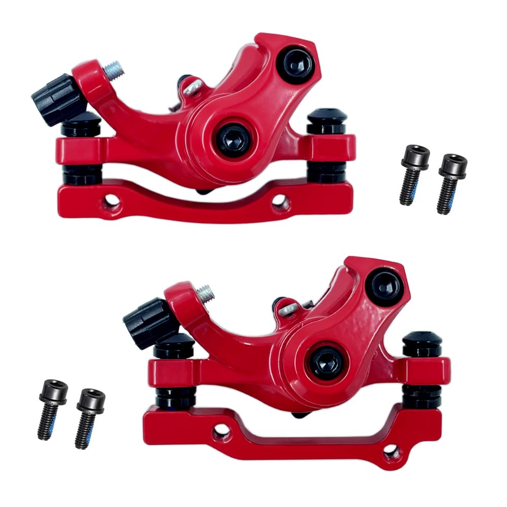 LOOEEL 1 Pair Bike Mechanical Disc Brake,Universal Front and Rear Mechanical Disc Brake Calipers for Mountain Bikes,Folding Bikes,Road Bikes.-Red
