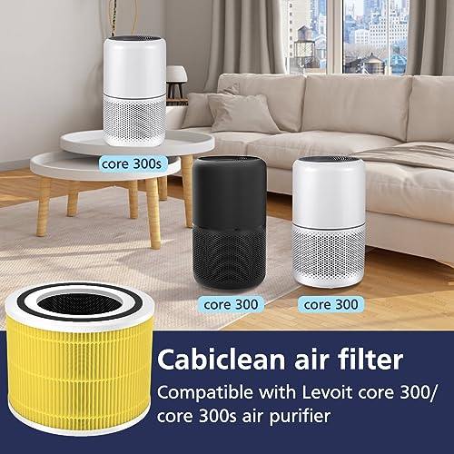 Core 300 Pet Care Replacement Filter, Compatible with LEVOIT Core 300/300S Air Purifier, 3-in-1 H13 Grade, True HEPA Replacement Filter, Compare to Part No. Core 300-RF-PA, Yellow, 2 Pack