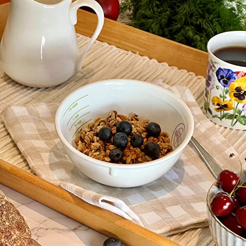 Portion Perfection Measuring Bowls, Porcelain, Set Of 2 | Portion Control Weight Loss, Diabetes, Kids, This Accurate Bowl Does The Measuring For You - No Cups Required Great For Post Bariatric Surgery #TOP4