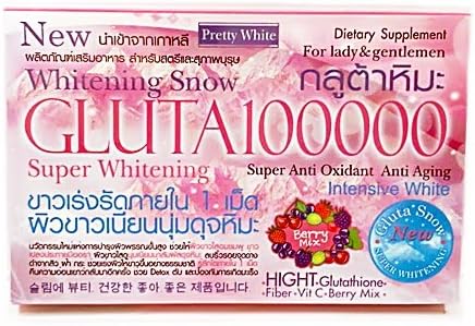 1 Box 10 Capsules Gluta 100000 Super Whitening V-shape+ Vit C +Q10